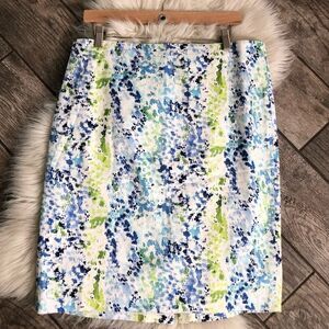 Ann Taylor Colorful Watercolor Splatter Skirt 14